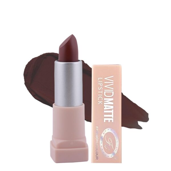 FASHION COLOUR Velvet Texture Vivid Matte Lipstick | Long-Lasting and Highly Pigmented Finish | Long Lasting, Hydrating & Lightweight Lipstick | Creamy | 14 Vivid Charming Colours | 3.8g | Coffee - Fast Shipping to USA & Canada