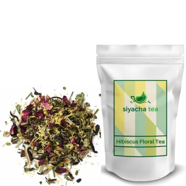 Siyacha Tea Hibiscus Floral Tea|250g|Caffeine Free Blend for Stress Relief & Good Sleep|Herbal Tea - Calming Tisane|Herbal Chai Patti|100% Natural Leaves|Refreshing Premium Delight|Brew Hot or Cold| - Fast Shipping to USA & Canada