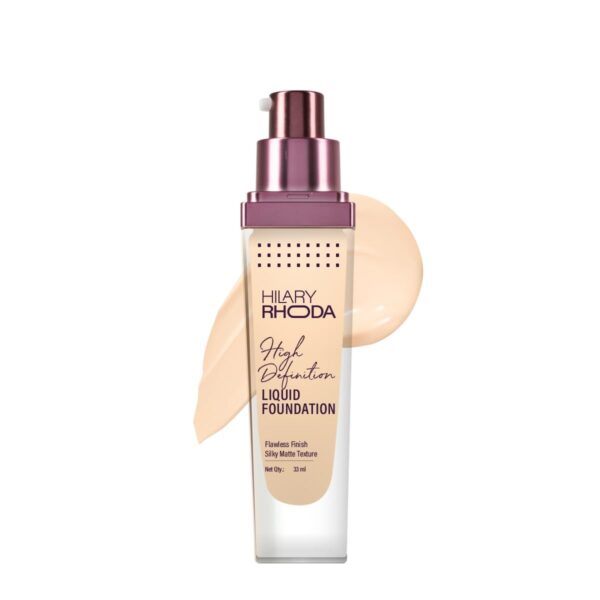 Hilary Rhoda High Definition Foundation | Hides Pores & Blemishes | HD Foundation For All Skin Types | Blendable Formula | Matte & Natural Finish |High Coverage | 33ml (Rose Blush| Shade 02) - Fast Shipping to USA & Canada