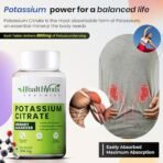 HEALTH VEDA ORGANICS PRIVATE LIMITED Potassium Citrate,800 MgI60 Veg TabletsISupport Nerve,Muscle,Joint&Bone HealthIHelps Manage Electrolytes|For Both Men&Women - Fast Shipping to USA - Image 5