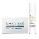 Raaga Professional De-Tan and Sun Protection Combo | De-Tan Pack (72 gm) and SPF 50 Sunscreen Lotion (55 ml) | Comprehensive Tan Removal and UVA/UVB Defense - Fast Shipping to USA & Canada