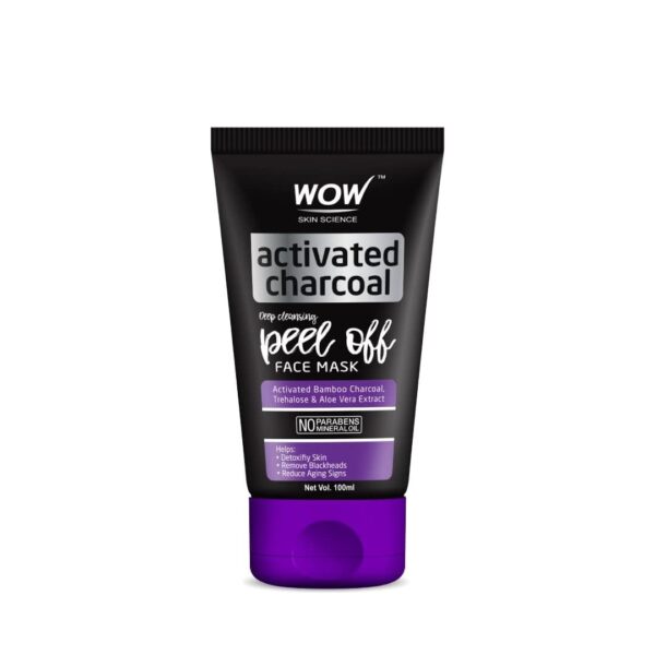 Wow Skin Science Activated Charcoal Peel Off Mask For Blackheads/Pimples/Acne - No Parabens & Mineral Oils, 100 Ml - Fast Shipping to USA & Canada