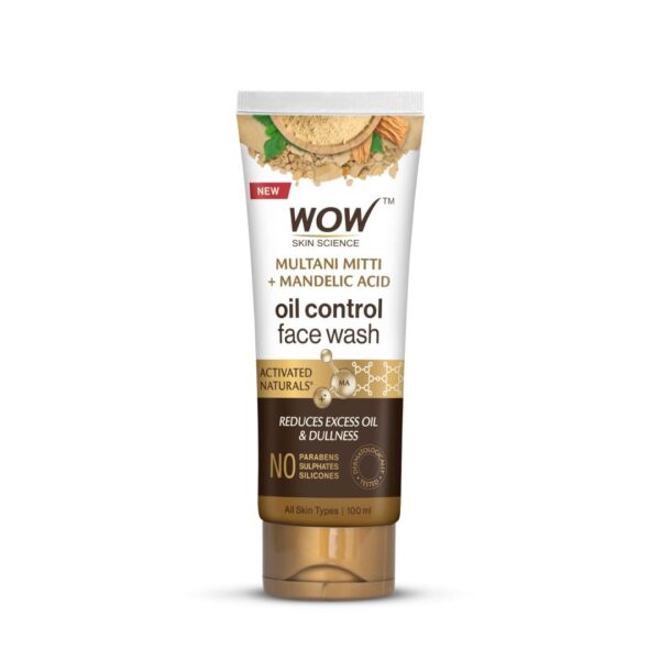WOW Skin Science Purifying Multani Mitti Face Wash for All Skin Types | Controls Excess Oil | Brightens & Purifies Skin | Face Wash for Women & Men | Paraben Free | 100 ml - Fast Shipping to USA & Canada