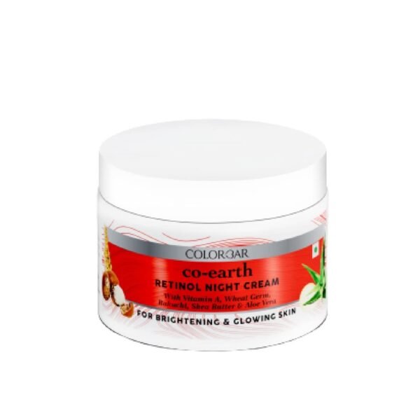 Colorbar Co-Earth Retinol Night Cream I Promotes Glowing Skin I Antiaging I Rich in Vitamin E and minerals 50g - Fast Shipping to USA & Canada