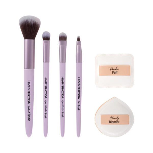 Hilary Rhoda Play n Blend Brush Set | Easy Blending For Cream, Liquid & Powder Formulation | Soft & Smart Bristles | 2 Eyeshadow Brushes | Blush & Lip Brush - Fast Shipping to USA & Canada