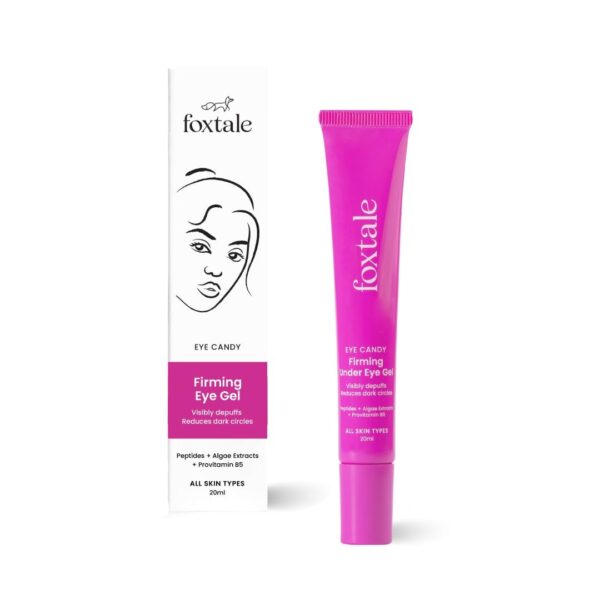 Foxtale Firming Eye Gel to Reduce Dark Circles, Puffy Eyes, Fine Lines and Inflammation | Cooling and Hydrating for Under-Eyes with Peptides, Algae, Provitamin B5| All Skin Types| Men & Women - 20ml - Fast Shipping to USA & Canada