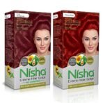 Nisha Cream Hair Color Combo Pack, Burgundy and Flame Red, Permanent Hair Colour for Women and Men - Fast Shipping to USA & Canada - Image 2