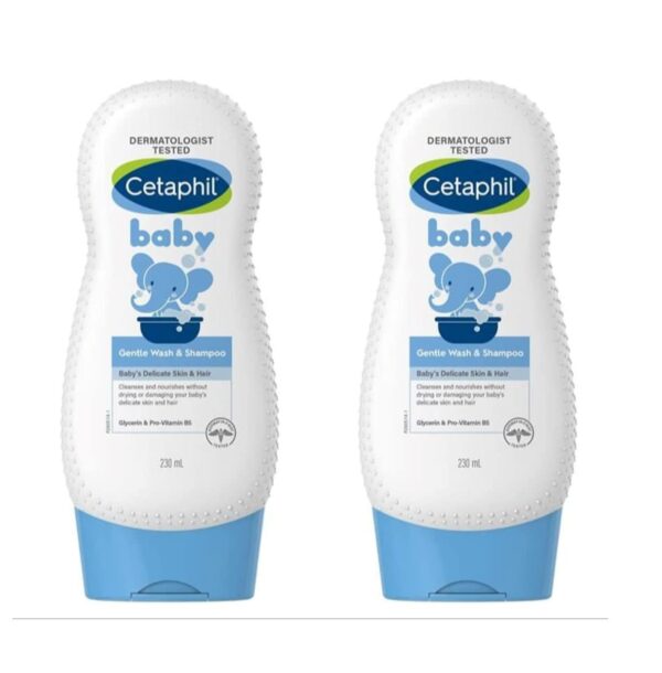 Cetaphil Galderma Baby Gentle Wash And Shampoo (230ml) - Pack of 2 - Fast Shipping to USA & Canada