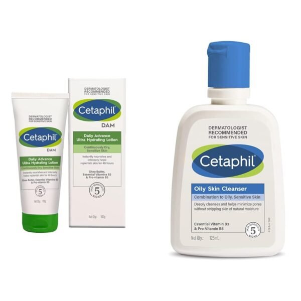 Cetaphil Daily Advance Ultra Hydrating Lotion, 100g and Cetaphil Oily Skin Cleanser, 125ml - Fast Shipping to USA & Canada
