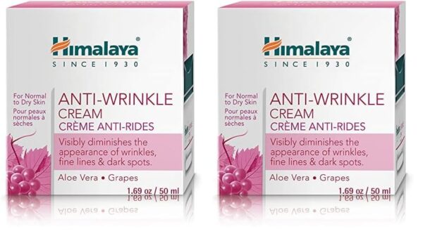 Himalaya Anti-Wrinkle Cream For Men/Women With Aloevera & Grapes | Reduce Wrinkles, Fine Lines & Age Spots | Clinically Tested Aha-Rich Formula | No Alcohol-No Parabens | For Normal To Dry Skin| 50G - Fast Shipping to USA & Canada