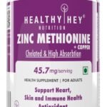 Healthyhey Nutrition Zinc Methionine Plus Copper, Supports Immune and Antioxidant Protection - 120 Veg Capsules - Fast Shipping to USA