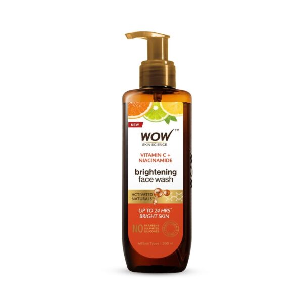 WOW Skin Science Brightening Vitamin C Face Wash | For Oily & Dry Skin | Bright, Glowing Skin | Refreshing | For Women & Men | Paraben & Sulphates Free | 200 ml - Fast Shipping to USA & Canada