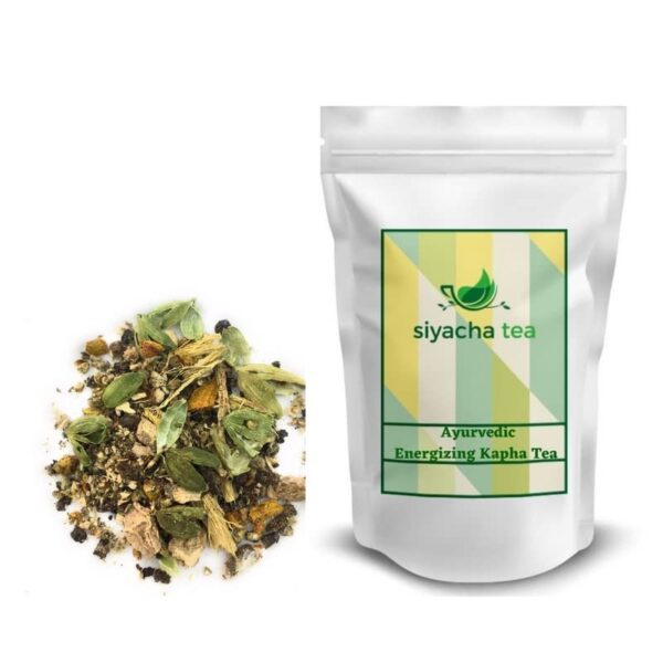 Siyacha Tea Ayurvedic Balance Energizing Kapha Tea|Caffeine Free Tisane|with Mulethi,Ginger,Clove,Pepper,Cardamom,Turmeric Blend| Indian Herbal Chai patti|Loose Leaf Beverage|Improve Skin Health|250g - Fast Shipping to USA & Canada