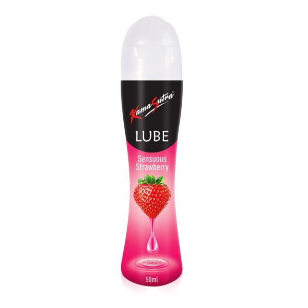 KamaSutra Lube Strawberry Personal Lubricant for Men & Women - 50 ml | Water Based Lube | Compatible with Condoms & Toys | Silicon Free Formula | Long Lasting Pleasure - Fast Shipping to USA