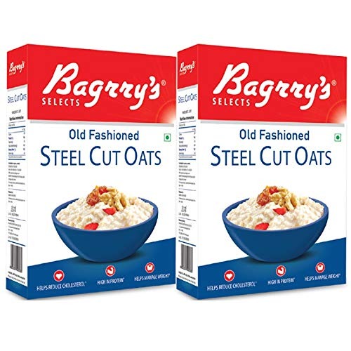 Bagrry's Steel Cut Oats | High in Dietary Fibre & Protein |Helps in Weight Management & Reducing Cholesterol | Old Faishoned Oats| Breakfast Cereal, 500g Box (Pack of 2) - Fast Shipping to USA & Canada