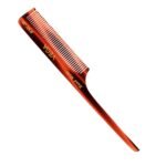 Vega Tortoise Shell Pattern Tail Hair Comb,Handmade, (India's No.1* Hair Comb Brand) For Women, (HMC-10) - Fast Shipping to USA & Canada
