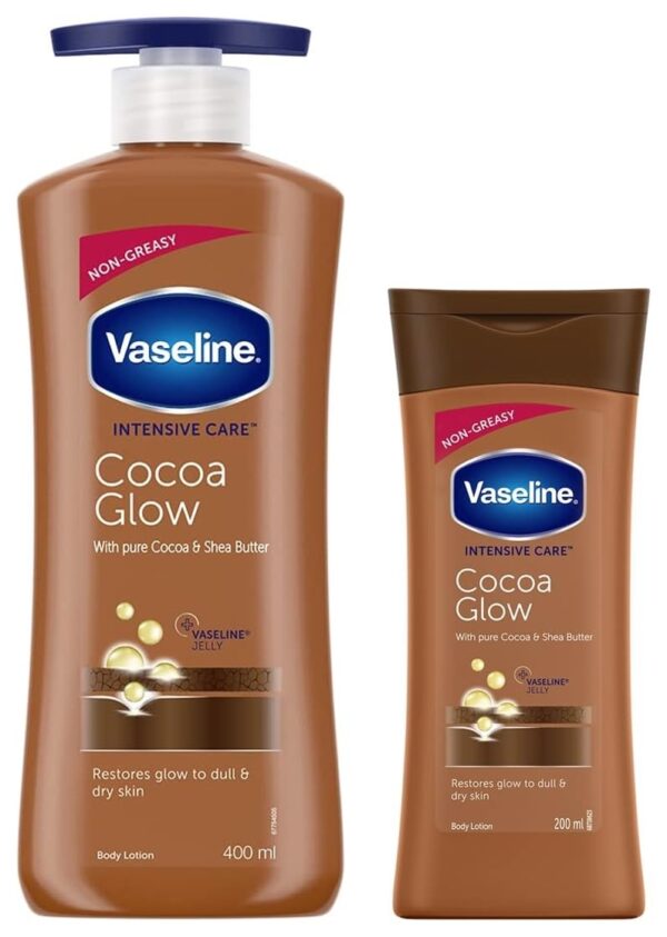 Vaseline Intensive Care Cocoa Glow Body Lotion, 200 ml and Vaseline Intensive Care Cocoa Glow Body Lotion, 400 ml - Fast Shipping to USA & Canada