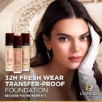L'Oreal Paris Liquid Foundation, Oil Absorbing Formula, Transferproof, Heatproof and Long-lasting, Infallible 32H Fresh Wear, 140 Golden Beige, 30ml - Fast Shipping to USA & Canada - Image 5