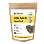 Jus' Amazin 100% Organic Chia Seeds (250g)|High Protein, High Fiber|Omega-3, Calcium|Heart Health|Diet Food, Weight Loss|Boosts Immunity, Health Seeds, Healthy Snack|Raw, Unroasted|Clean Nutrition - Fast Shipping to USA & Canada