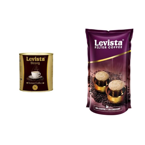 Levista Strong 200 gm Can Levista Filter coffee 80:20-500 gm Pouch - Fast Shipping to USA & Canada