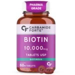 Carbamide Forte High Potency Biotin Tablets 10000mcg For Hair Growth 60 Veg Tablets - Fast Shipping to USA