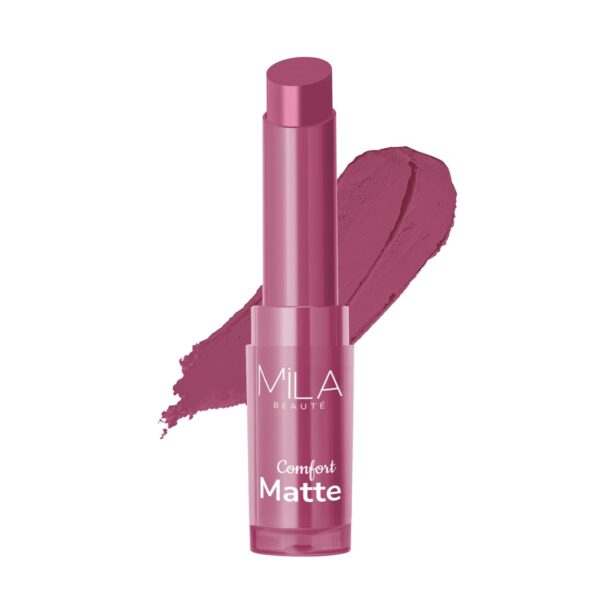 Mila Beaute Creamy Comfort Matte Long-Lasting Lipstick for Women | Highly Pigmented & Hydrating Lipstick with Jojoba | Single Swipe Application | Suitable for Indian Skin Tones - MAUVE PINK - Fast Shipping to USA & Canada