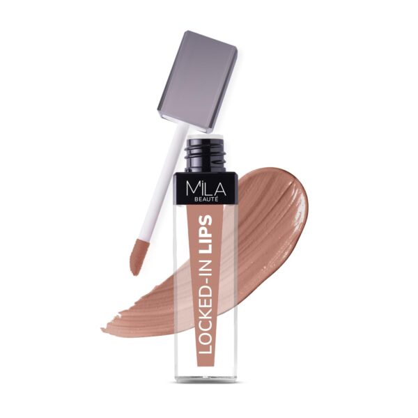 Mila Beaute Locked In Lips Transfer Proof Liquid Lipstick | 12 Hrs Non Transfer | Highly Pigmented and Hydrating | Transfer Proof Formula with Hyaluronic Acid | Smooth Glide Application - (Milk Tea, 4.5 ml) - Fast Shipping to USA & Canada