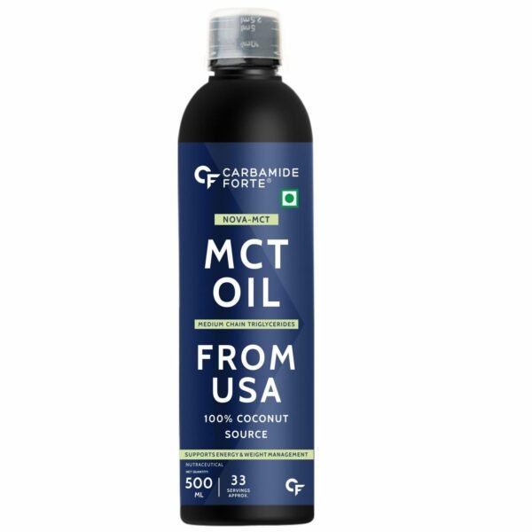 Carbamide Forte Pure MCT Oil C8 From USA | 100% Coconut Source | Keto & Paleo Friendly - 500ml Vegetarian Oil - Fast Shipping to USA