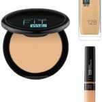 Maybelline New York Fit Me Matte+Poreless Light Coverage Liquid Foundation For Oily Skin oil, 128 Warm Nude 30Ml, Concealer, 25 Medium, 6.8Ml And Compact Powder, Shade 128 Warm Nude, 8G, Pack Of 1 - Fast Shipping to USA & Canada