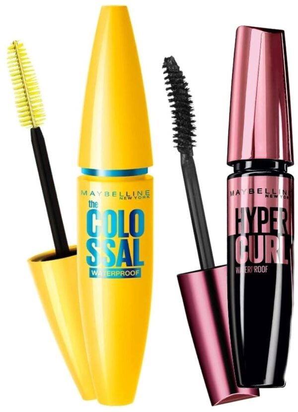Maybelline New York Volume Express Colossal Masacara, Waterproof, Black, 10 Ml And Maybelline New York Hypercurl Mascara Waterproof, Black, 9.2Ml - Fast Shipping to USA & Canada