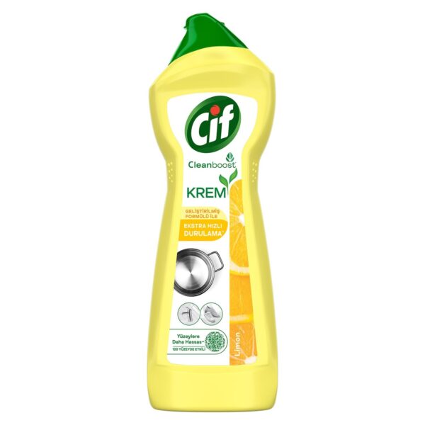Cif Cream Cleaner, Lemon Scent, 750ml ? Powerful Surface Cleaner with Advanced Cleanboost Technology - Fast Shipping to USA & Canada