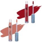 KINDED Liquid Lip Colour Vitamin E Enriched No Transfer Waterproof Long Stay Lipsticks Lip Gloss Set for Girls Women (Pack of 2, 6 ml each, Matte Finish, Shades More Maroon & Perfect Nude) - Fast Shipping to USA & Canada
