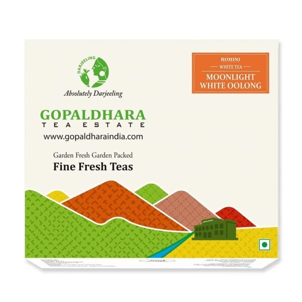 Gopaldhara Darjeeling Tea Moonlight White Oolong 125g Paper Box - (Royal Series) FTGFOP1 Whole Leaf Tea from the High Mountain (7000 Feet) - Fast Shipping to USA & Canada