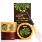 WOW Skin Science Anti-Acne Neem & Tea Tree Clay Face Mask for Refreshing & Refining Acne Prone Skin - For All Skin Types - No Parabens, Sulphate & Mineral Oil, 200 ml - Fast Shipping to USA & Canada