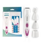 Vega Feather Touch 4-in-1 Trimmer for Women with Rechargeable Cordless, 60min Runtime, Suitable for trimming Eyebrows, Nose, Face & Bikini Area (VHBT-03) White - Fast Shipping to USA & Canada