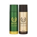 DENVER Hamilton and Prestige Deodorant - 200ML Each (Combo Pack of 2) | Long Lasting Deo Body Spray for Men - Fast Shipping to USA & Canada