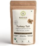 Rooted Actives Turkey Tail mushroom Extract Powder (120 gm) | Gut Health, Liver, Immunity. USDA Organic, 35% Beta Glucans - Fast Shipping to USA