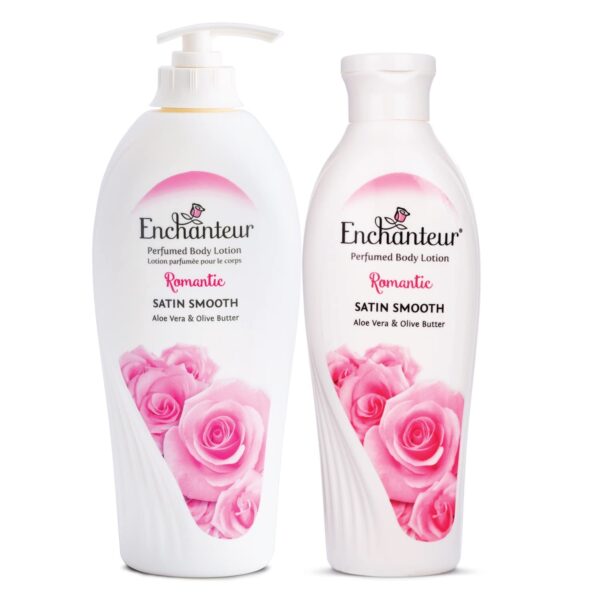 Enchanteur Romantic Perfumed Body Lotion 500ml with Aloe Vera & Olive Butter for Silky Smooth Skin & Enchanteur Romantic Perfumed Body Lotion 250ml with Aloe Vera & Olive Butter for Satin Smooth Skin - Fast Shipping to USA & Canada