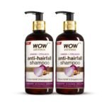 WOW Skin Science Onion Shampoo - 300 ml (Pack of 2) | Helps Control Hair Fall & Promotes Hair Growth | For Stronger Hair | With Red Onion Seed Oil Extract, Black Seed Oil & Pro-Vitamin B5 - Fast Shipping to USA & Canada