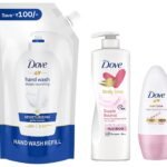 Dove Body Love Supple Bounce Body Lotion &Dove Eventone Deodorant Roll On&Dove Moisturising Liquid Hand Wash 900 ml Refill - Fast Shipping to USA & Canada