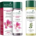 Biotique Bio Mountain Ebony Vitalizing Serum For Falling Hair Intensive Hair Growth Treatment, 120ML And Biotique Bio Bhringraj Fresh Growth Therapeutic Oil, 120ml - Fast Shipping to USA & Canada