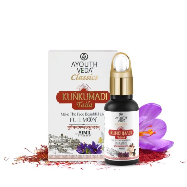 Ayouthveda Kunkumadi Taila Facial Oil For Naturally Glowing Skin | For Damage Skin With Pure Saffron & Herbs (Pack Of 1-30ml) - Fast Shipping to USA & Canada
