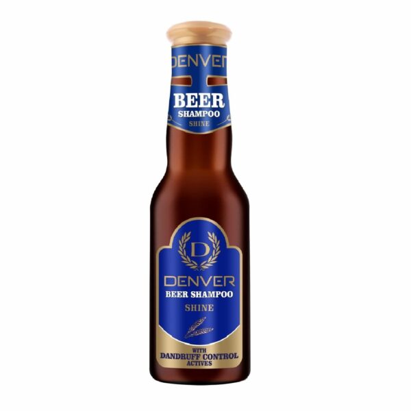 DENVER Shine Beer Shampoo - 200ML For Men | For Shine & Silky Hair | Dandruff Free Hair Shampoo Cleanser | Neem & Tea Tree Extracts - For All Type Of Hair - Fast Shipping to USA & Canada