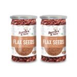 Berries And Nuts Roasted & Salted Flax Seeds | Salted Alsi | 400 Grams | 2 Bottle of 200 Grams - Fast Shipping to USA & Canada