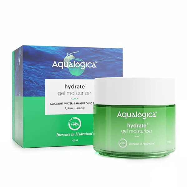 Aqualogica Hydrate+ Gel Moisturizer with Coconut Water & Hyaluronic Acid for Day & Night for Men & Women - For Normal, Dry & Combination Skin -100g - Fast Shipping to USA & Canada