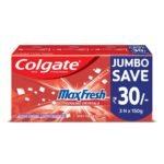 Colgate MaxFresh Toothpaste, Red Gel Paste with Menthol for Super Fresh Breath, 450g, 150g X 3 (Spicy Fresh) - Fast Shipping to USA & Canada