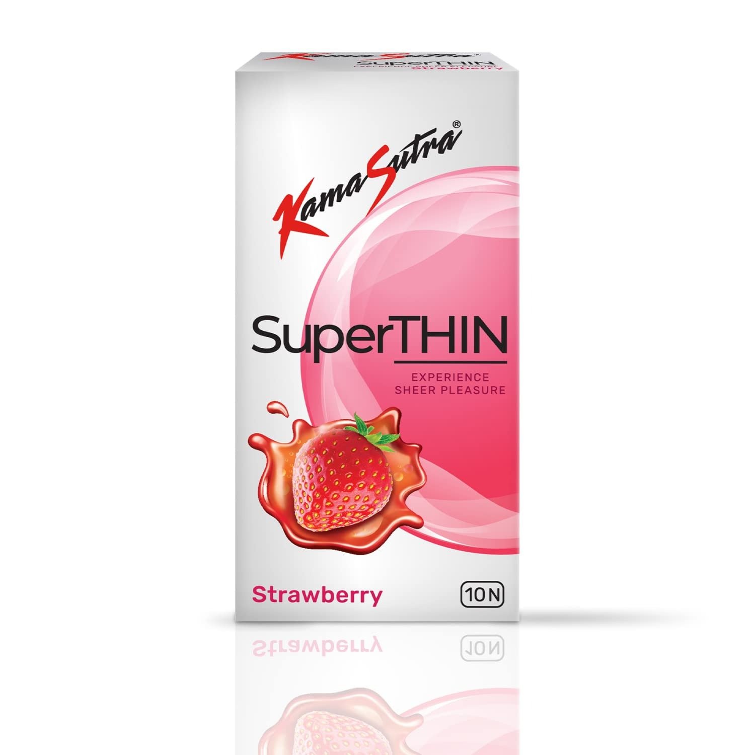 617U7JEcVpL-1.jpg KamaSutra Superthin Strawberry Flavoured Condoms For Men 10 Count | Suitable for use with lubes & toys - Fast Shipping to USA - Image 1