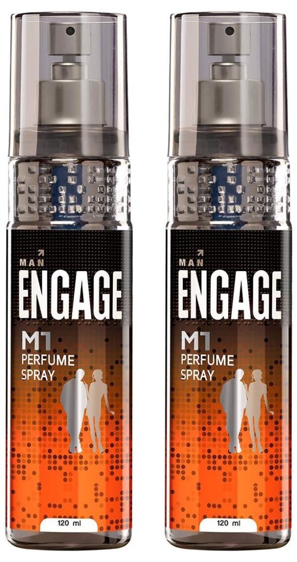 Engage M1 Perfume Spray For Men, Citrus and Woody, Skin Friendly, 120ml (Pack of 2) - Fast Shipping to USA & Canada