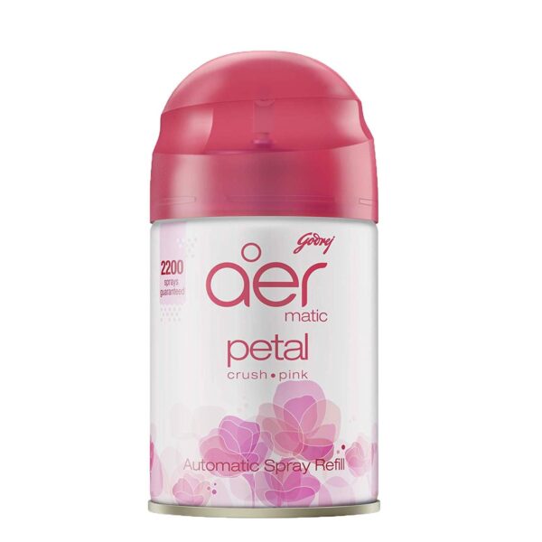 Godrej aer Matic Refill - Automatic Air Freshener with Flexi Control/Petal Crush Pink (225ml)