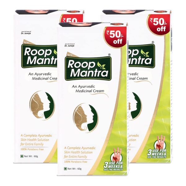 Roop Mantra Fairness Men's and Women's Face Cream, 60g (Pack of 3) - Fast Shipping to USA & Canada
